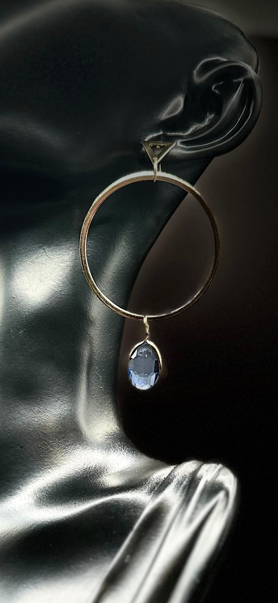 Light Blue Gem Hoops